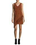 Jenn Suede Fringe Dress, Whisky Brown