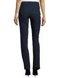 Thompson Abstract Jacquard Slim-Leg Jeans, Dark Blue