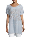 Scoop-Neck Slit-Side Georgette Tunic