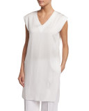 Porter V-Neck Tunic Blouse, White