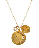 Half Moon Talisman Pendant Necklace, 32"