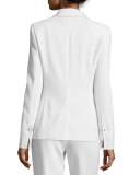 Long-Sleeve Two-Button Blazer, Off White