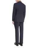 G-Line Mini-Texture Super 150s Wool Two-Piece Suit, Navy