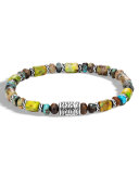 Men's Classic Chain Sterling Silver & Turquoise Bead Bracelet