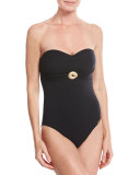 Casting Beaute Bandeau One-Piece Swimsuit, Black