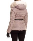 Apres-Ski Leopard-Jacquard Fur-Trim Jacket