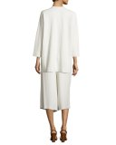 Pleated Silk Georgette Cropped Pants