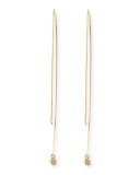 14k Gold Marquise Drop Earrings with Diamonds