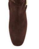 T-Bar Suede 65mm Bootie, Brown