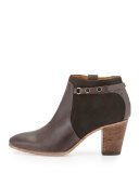 Evina Suede/Leather Bootie, Forged Iron