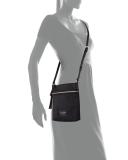 Biker North-South Nylon Crossbody Bag, Black