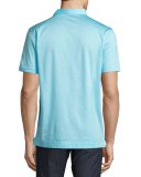 Starlight Fine-Line Polo Shirt, Aqua Blue