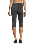 Colorblocked Mid-Rise Capri Leggings/Gray/Black