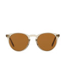 O'Malley NYC Peaked Round Sunglasses, Olive