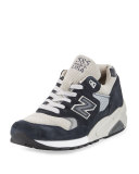 585 Bringback Suede-Mesh Sneaker, Navy/Gray