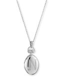 Petite Sterling Silver Initial "N" Locket Necklace