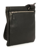 Men's Leather Messenger Bag, Black