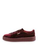 Men's Velvet Creeper Sneakers, Dark Red