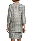 Houndstooth Jacquard Jacket & Sheath Dress Set