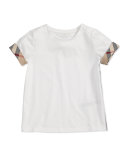 Check-Cuff Jersey Tee