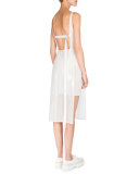 Sleeveless Grid-Print Dress, Anemone