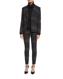 Stellan Striped Cigarette Pants, Gray