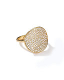Stardust 18k Gold Floral Ring with Diamonds, Size 7