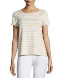 Short-Sleeve Striped Tee, Citronella/Multi