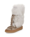 Gail Shearling Fur Tall Boot, Cement