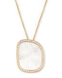 Mother-of-Pearl 18K Rose Gold Pendant Necklace w/Pavé Diamonds 