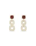 Châtelaine Three-Drop Garnet Earrings with Diamonds