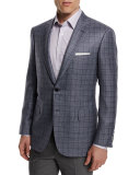 Plaid Cashmere-Blend Sport Coat, Gray