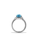 Petite Wheaton Ring with Hampton Blue Topaz and Diamonds