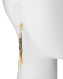 Sultan Collection White & Black Diamond Tassel Earrings 