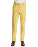 Parker Cotton-Stretch Pants, Yellow