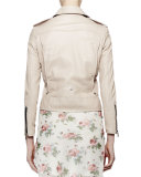 Classic Moto Leather Jacket, Rose Poudre