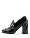 Patent Leather Kiltie 85mm Pump, Nero