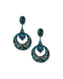 Austrian Crystal Deco Hoop Earrings