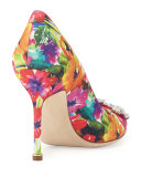 Hangisi Floral-Print 105mm Pump, Multicolor
