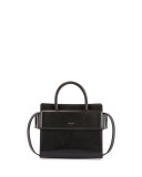 Horizon Mini Leather Satchel Bag, Black