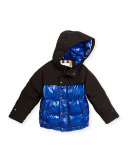 Howell Two-Tone Puffer Jacket, Bright Navy, Size 4-14