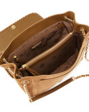 Marion Small Suede Flap Shoulder Bag, River Rock