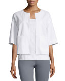 Sabina Cropped Jacket, White 