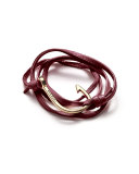 Hook Leather Bracelet, Brandy 