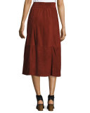Mina Suede Midi Skirt, Red Rocks