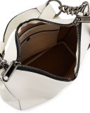 Raven Small Napa Leather Hobo Bag, White