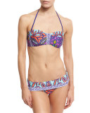 Balinese Batik Fold-Over Swim Bottom, Multicolor