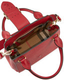 Buckle Small Leather Tote Bag, Red