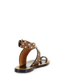 Jools Studded Ankle-Wrap Sandal, Bronze