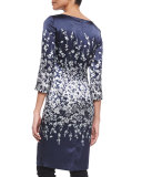 Moonlit Floral-Print Degrade Sheath Dress